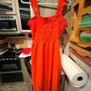 Old Navy Bright Orange Maxi Dress